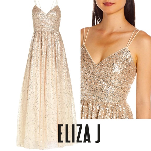 Eliza J Dresses & Skirts - ELIZA J dress a-line gown sequin embellished ombré formal princess